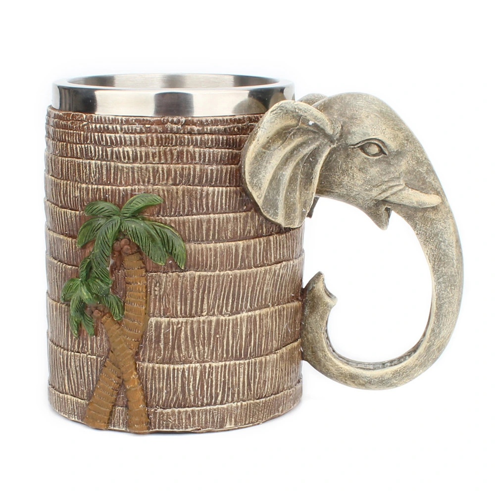 El Elefante de Selva Tropical creativo 600ml taza taza de agua de gran capacidad de decoración