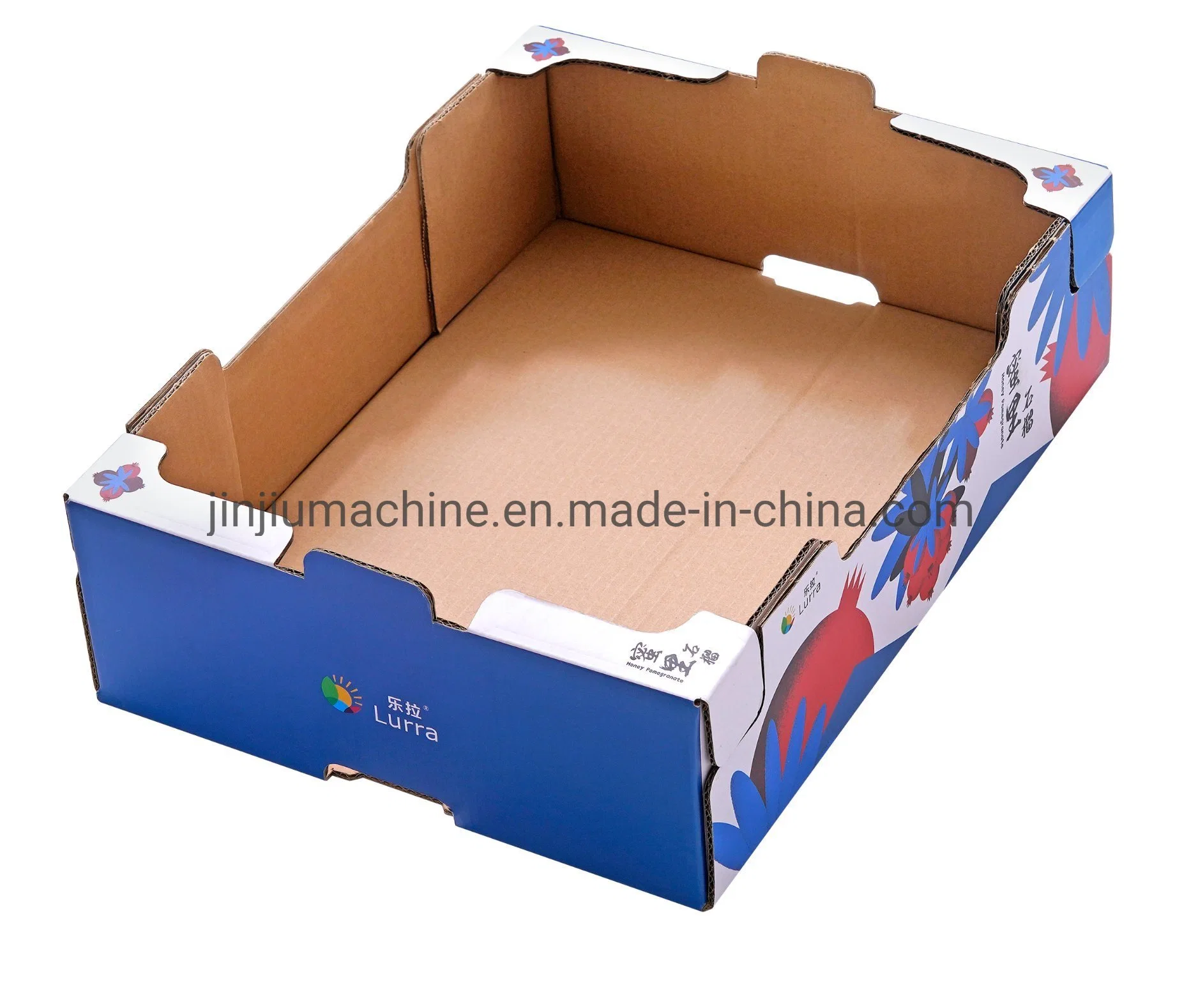 Machine automatique de pliage et de collage de boîtes en carton ondulé multifonctionnelles pour fruits.