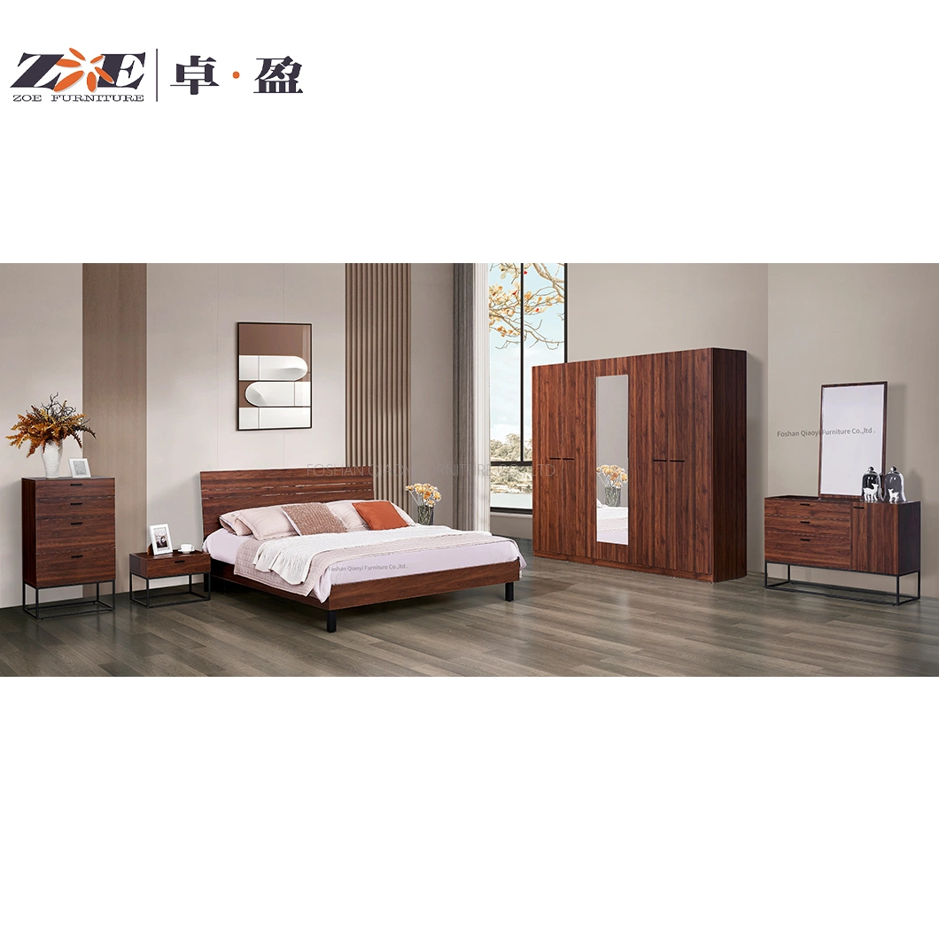 Modern Luxury Home Household Furniture Latest Wooden Box Bed Designs Modern King Queen Size Bed Bedroom Furniture Set