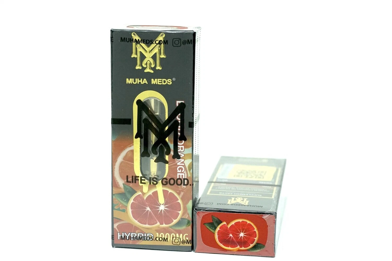Muha Med Carts Live Resin Vape Cartridges 0.8ml Ceramic Coil Atomizers Round Tip Thick Oil Gold Tip 510 Thread Cartridge with Holographic Packaging Box