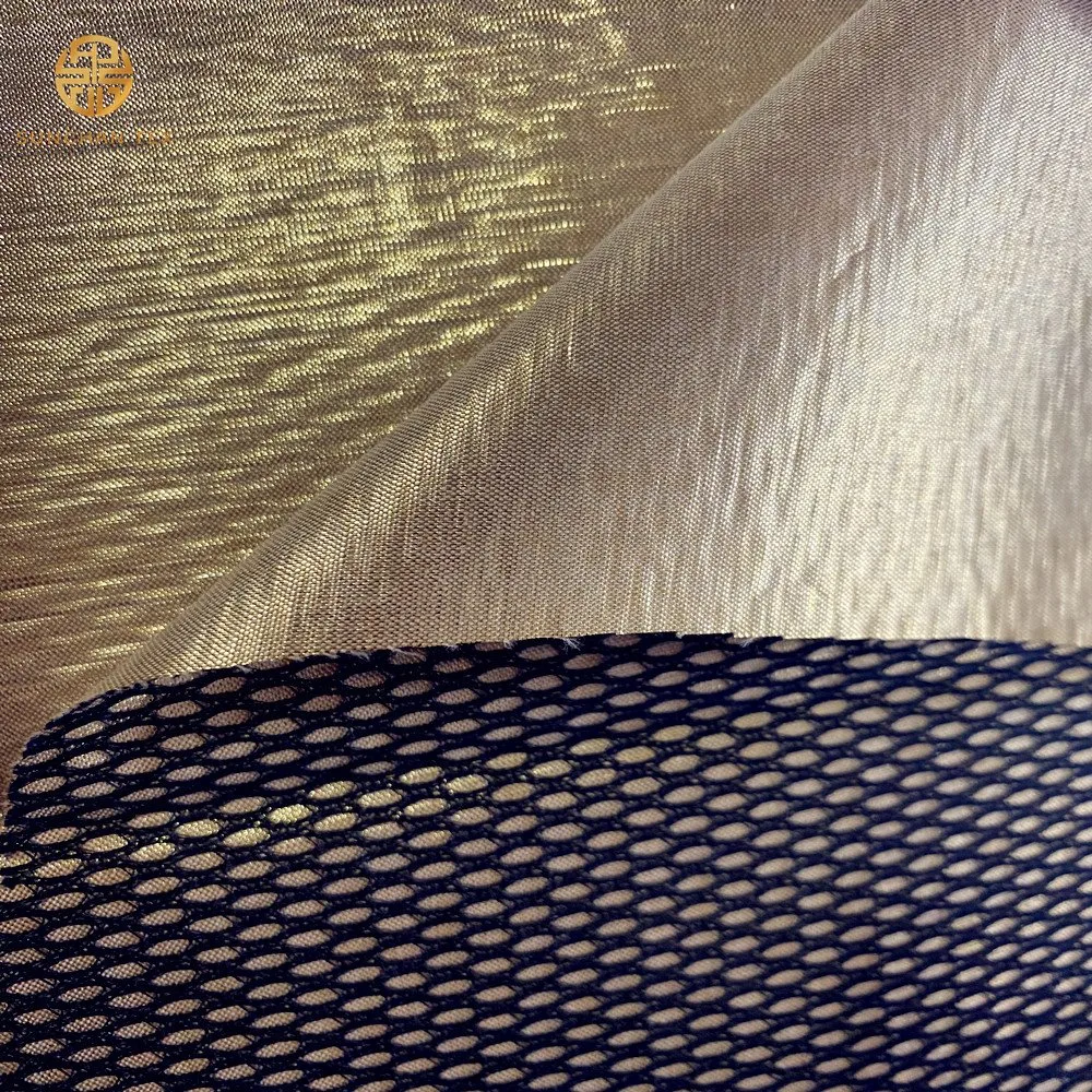 Metallic Fabric Compound with Mesh Fabric for Jacket