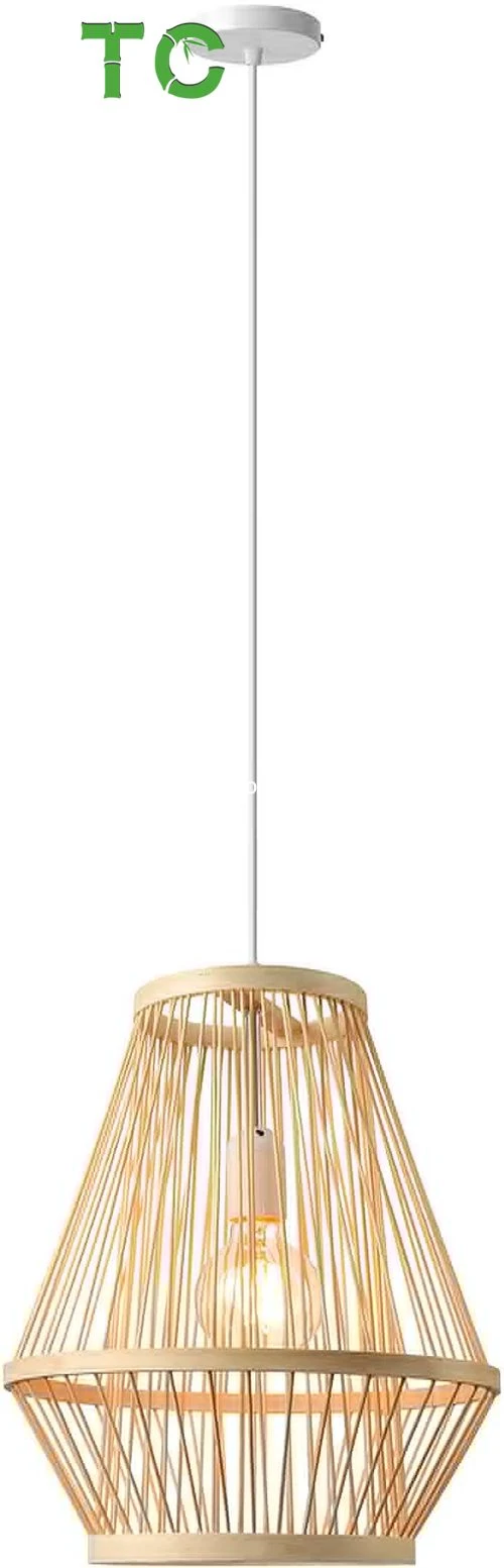 Pendente de bambu Hotselling dispositivo pendente de luz de iluminação para pendurar candeeiro de tecto de montagem embutida luz pendente de vime