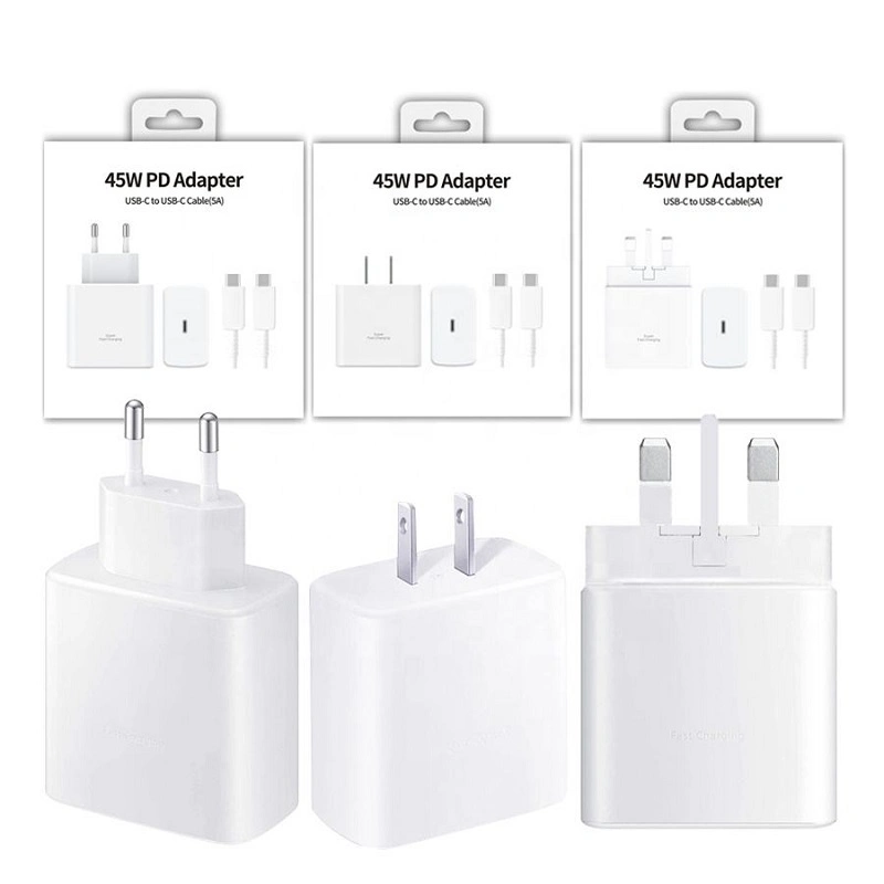 Personnalisé UE 1: 1 Original de qualité Mobile Kit de charge rapide 45W Voyage adaptateur pour fiche