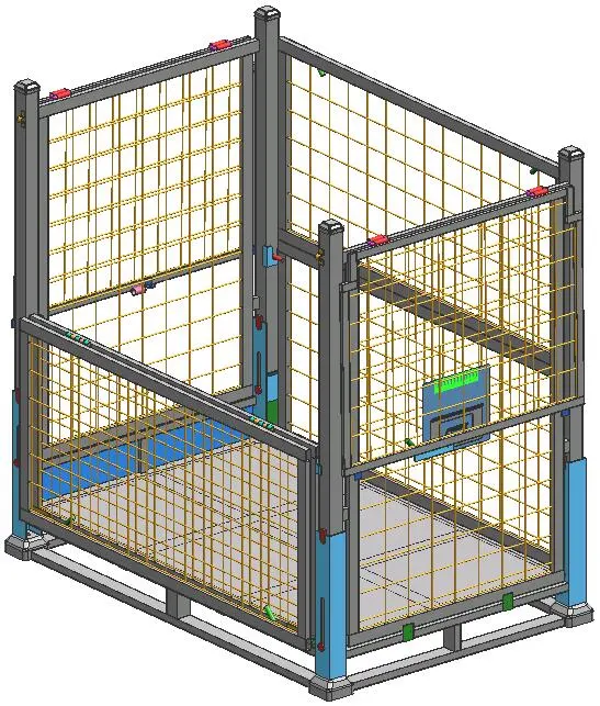 High-End Market Customized Stainless Steel Lockable Mesh Pallets Metal Box Pallet