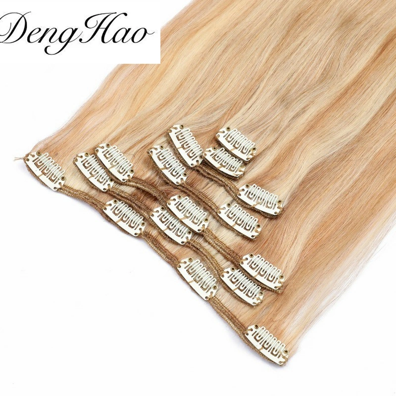 Brazilian Straight Remy Human Hair Can Customize Human Clip in Hair Extensions