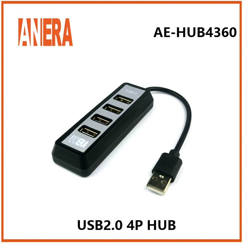 Anera Nouveau Hub USB 3.0 2.0 à Haute Vitesse Mince et Léger avec 4 Ports et Câble pour Ordinateur Portable PC