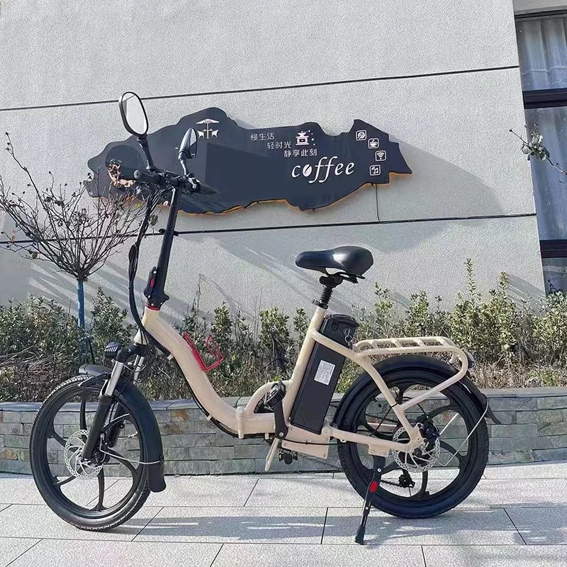 New Color 48V 350W Electric Bike 20"*2.125 Folding Ebike Rear Hub Motor Speed 45km/H with USB Charging Port for Woman