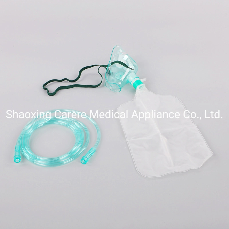 High Quality Hospital Use Face Mask Medical Equipment PVC Disposable Anesthesia Mask Hospital Equipment Machine Oxygen Mask with Reservoir Bag for Adult