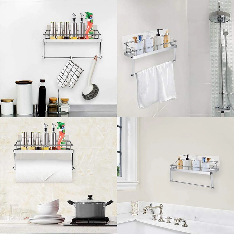 Wall Mounted Toilet Paper Holder with Storage Bathroom Self-Adhesive 3m Sticker