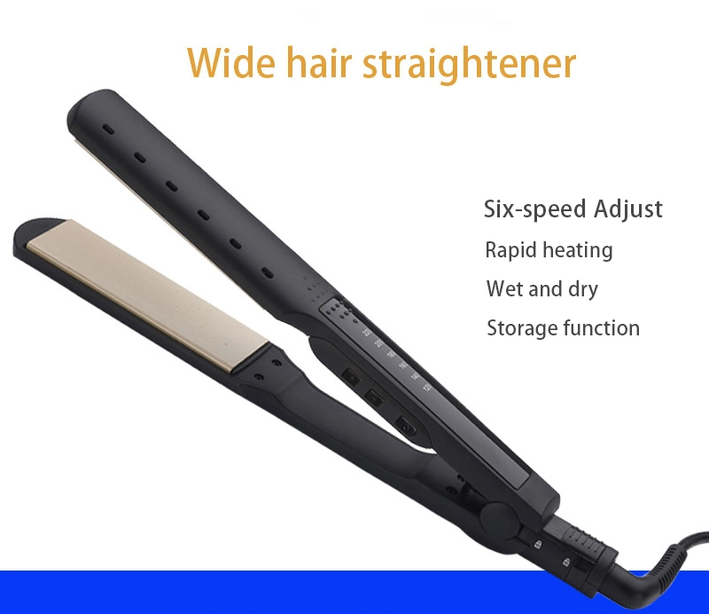 Wide Plat Wet and Dry Dual Purpose Smart Hair Straightener with Temperature Indication Professional Styling