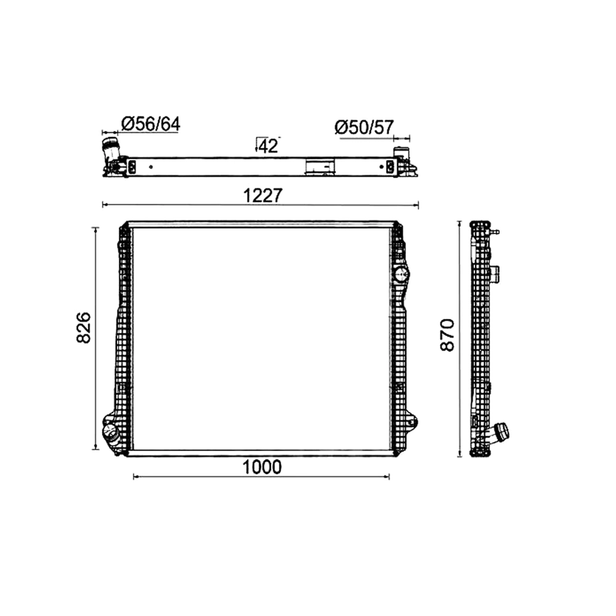 OEM 2552201 2439720 2439722 2473321 Wasserkühler für Scania FAHRZEUG L P G R S 2016