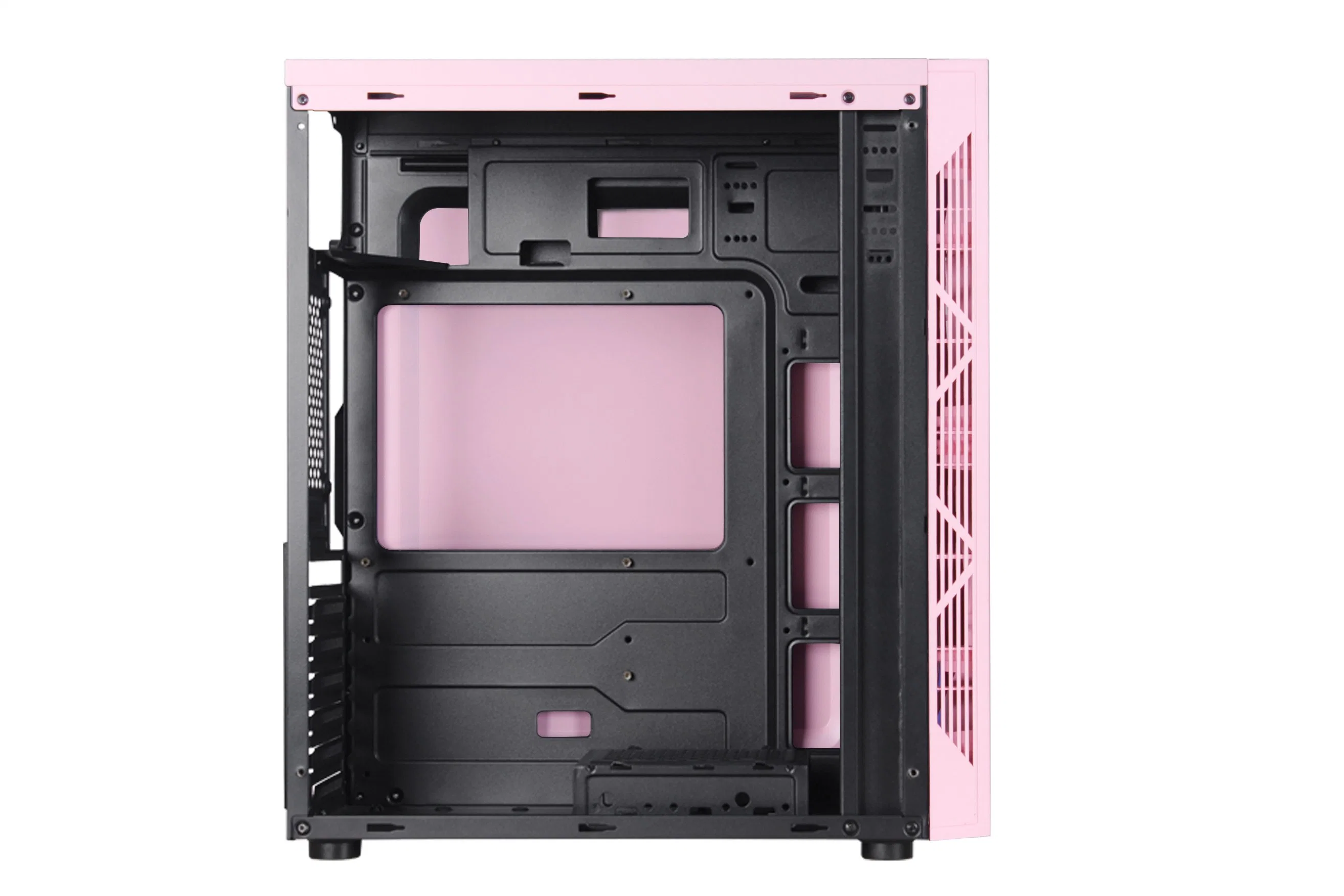 Caixa de computador ATX de design personalizado rosa com LED Tira