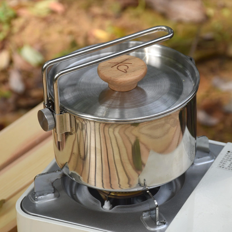Outdoor Camping Randonnée soupe à l'outil Pot de cuisson Portable Mini jeu de batterie de cuisine en acier inoxydable 304 Pot de la Cuisine de plein air