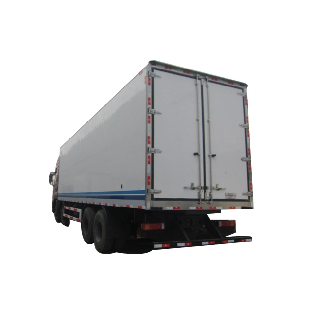 XPS/PU Insulation Rear and Side Door Checker/T Floor Frozen Meat Seafood Chicken Vegetable Corrosion Resistance FRP Sandwich Panel Refrigerator Truck Body Box