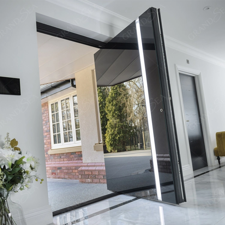 New Design Custom House Luxury Villa Main Exterior Entrance Entry Front Metal Stainless Steel Modern Pivot Door