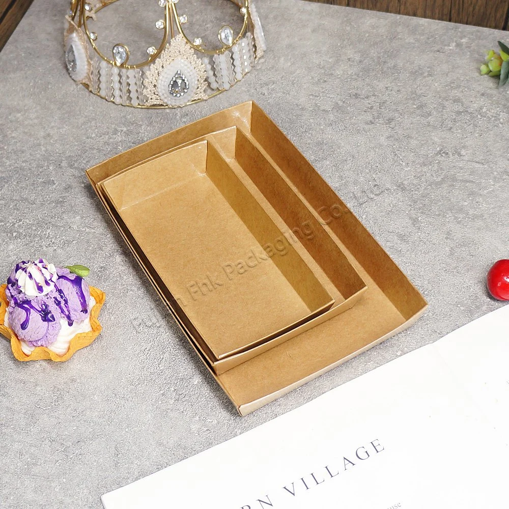 Luxury Disposable Kraft Paper Box for Sushi Cookie Food Show Container Takeaway Food Packaging