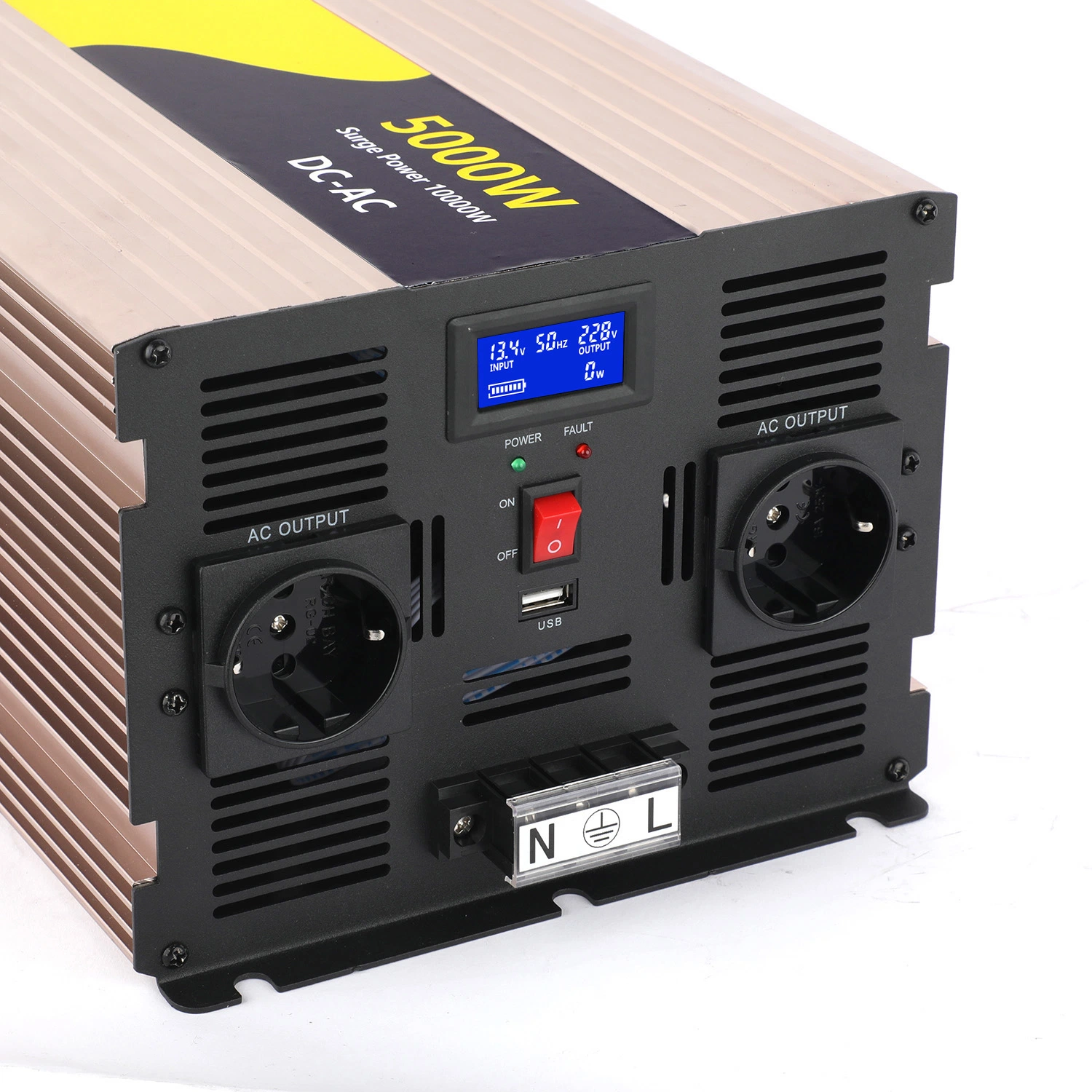 5000W/5kw 5000 Watt 12V/24V/48V DC to AC 110V/120V/220V/230V Pure Sine Wave Power Inverter