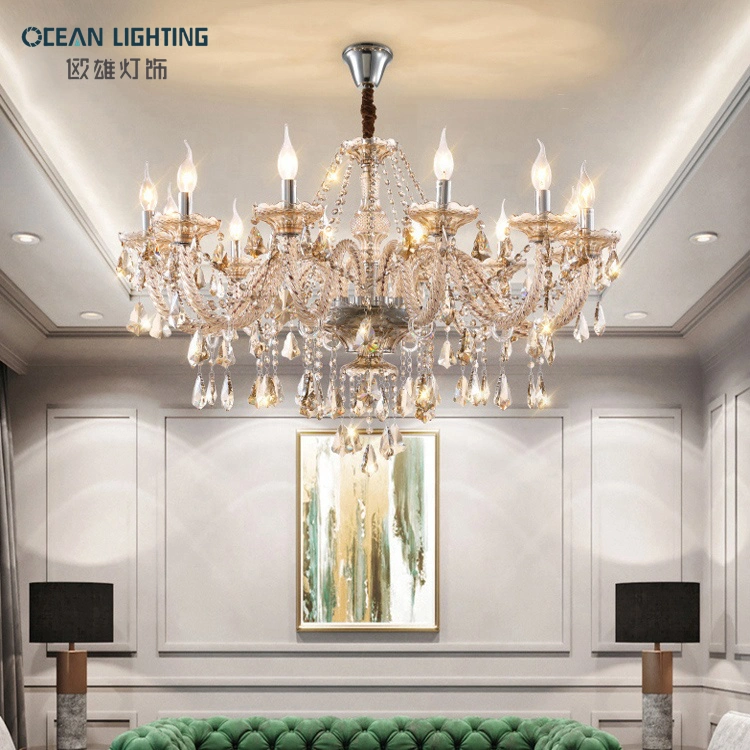 Ocean decoración interior moderna Iluminación lámpara de araña de cristal de lujo