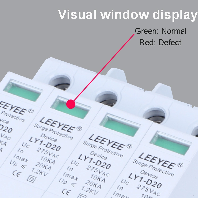 LY1-D20 20kA 4p 385v AC dispositivo de protección contra transitorios de trueno SPD