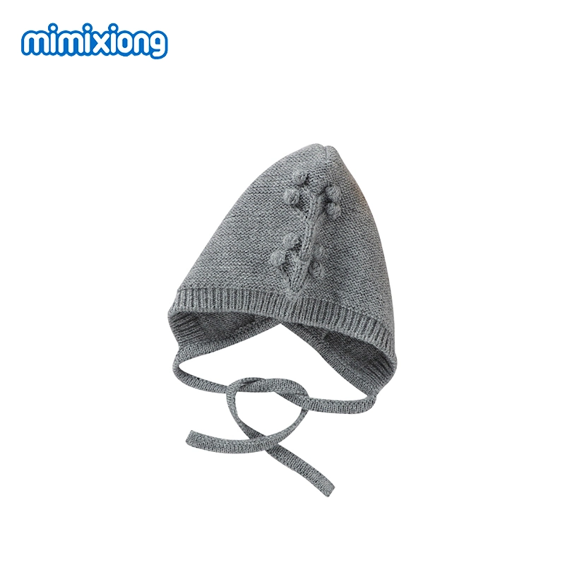 Mimixiong Hot Selling Portable Cute Tuddler de punto de recién nacido solapa Cute Crochet Invierno bebé Bebés Gorros Gorros