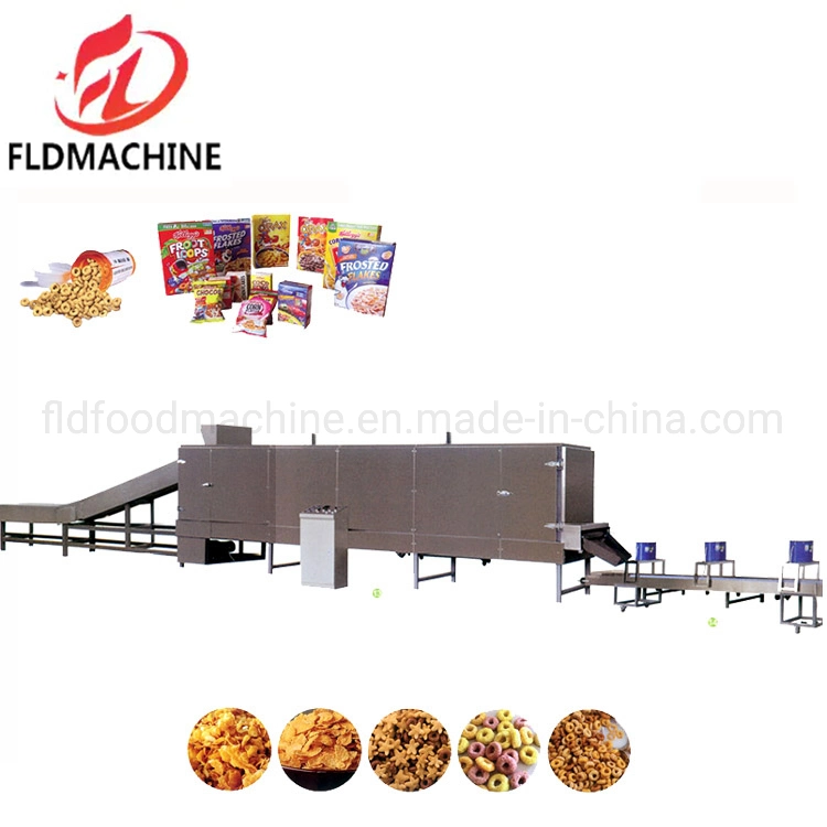 Automatische Frühstück Müsli Kakao Pops Flocken Cornflakes Chips Maschine Produktionslinie