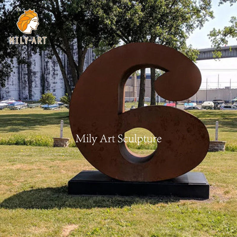 Large Outdoor Metal Corten Steel Number Sculpture for Decoration