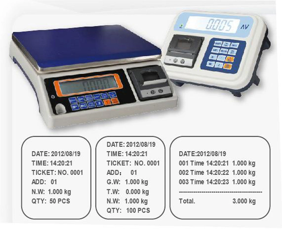 Báscula con la Impresora Térmica (GWP-15kg)