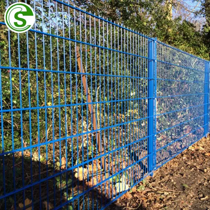 Perimeter Fence Designs Spray Painting Double Wire Mesh 8/6/8 Fence Panels