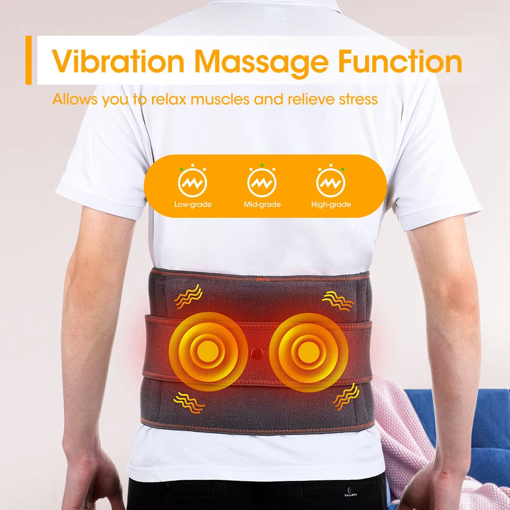 Pain Relief Hot Compress Vibration Waist Massage Belt Infrared Light Heating Back Massager