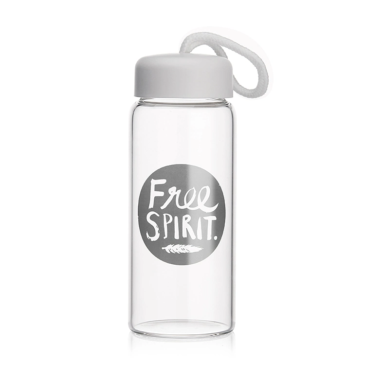 Home Travel Sports Portable Colorful Lid Glass Water Bottle