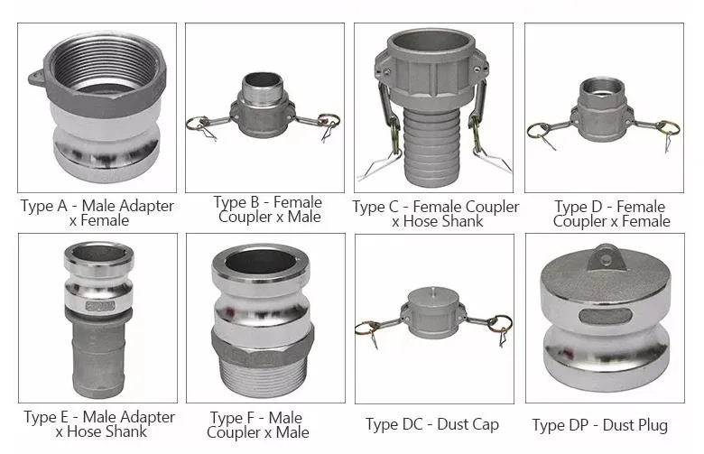 Aluminum Type a, B, C, D, E, F, DC, Dp Pipe Camlock Fittings Quick Fire Hose Coupling