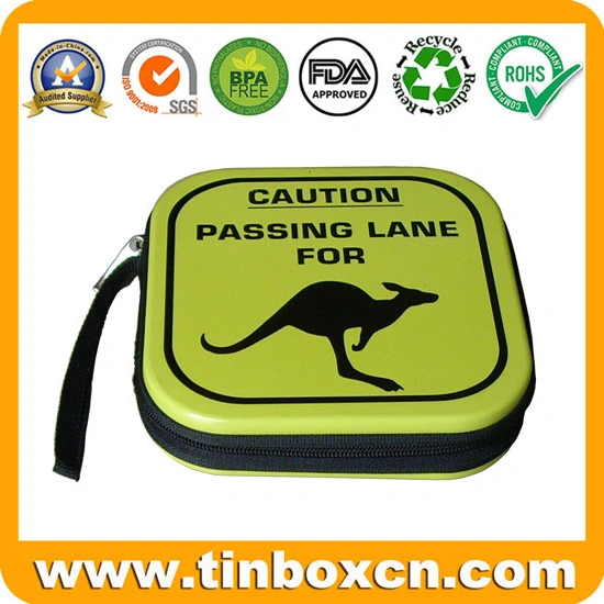 Empty Round CD Tin Box for Metal CD Bag, Tin CD Case