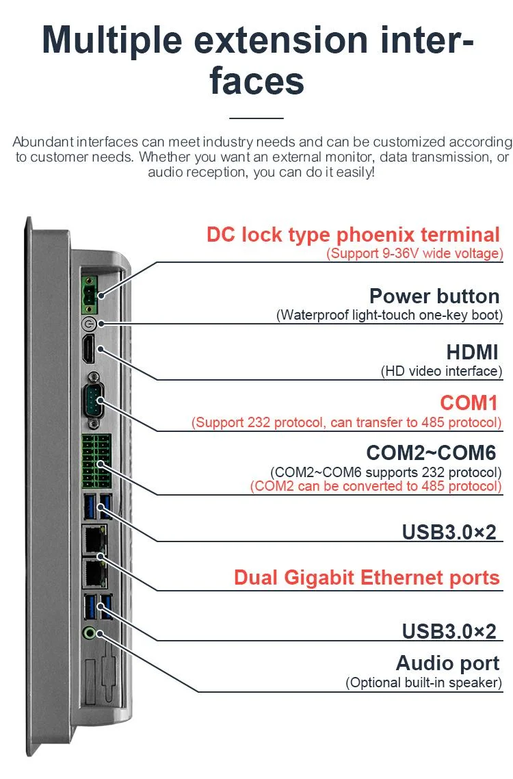 China Supplier Dustproof and Waterproof Industrial Fanless Intel Core I5 Linux for Kiosk All in One Computers