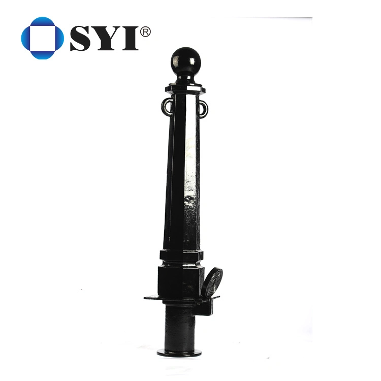 Outdoor Cast Iron Street Utility Removable Chain Parking Bollard Road Traffic Safety Barrier