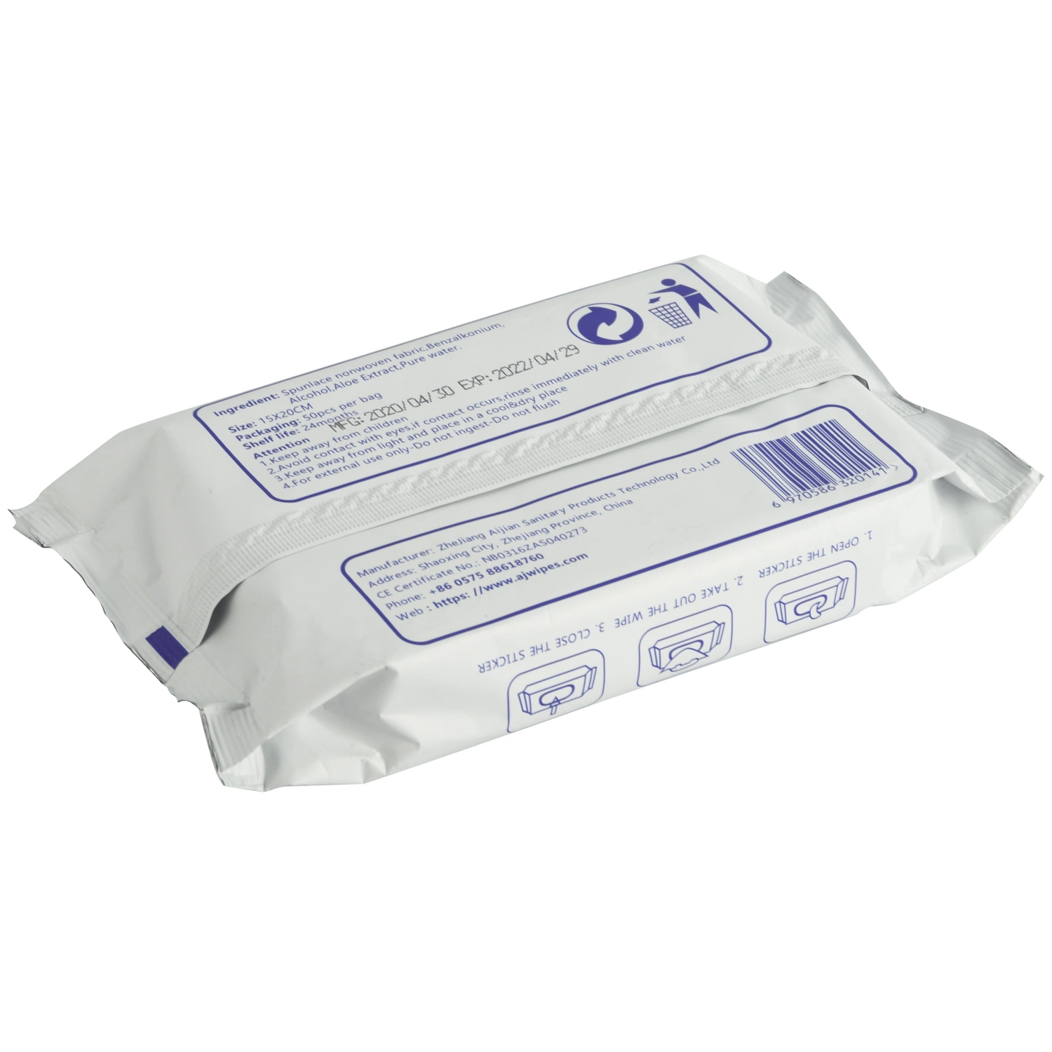 Wet Wipes Without Alcohol Without FDA Anti Bacterial Refreshing Wet Wipes Sanitizing Wet Wipes Pouch