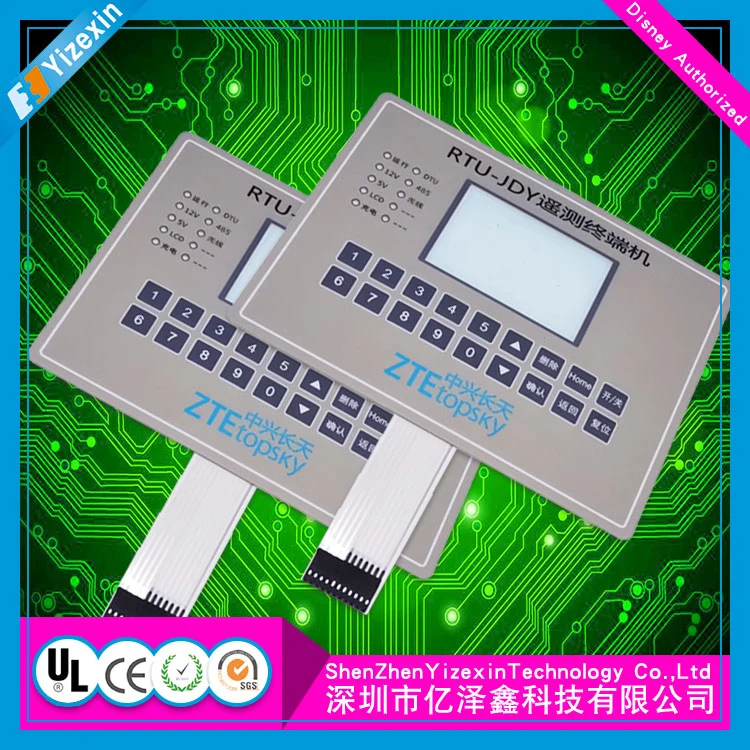 China fábrica LED personalizados do circuito de PET do teclado de membrana Interruptor do Teto