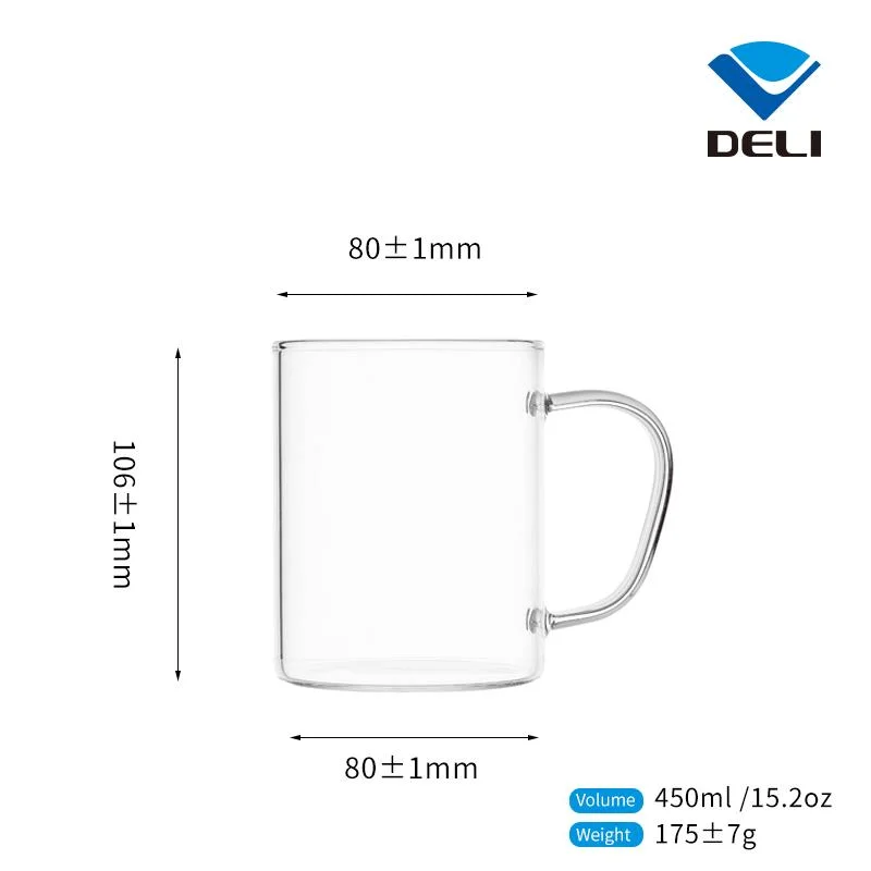 450ml High Borosilicate Clear Transparent Glass Tea Cup Milk coffee Juice Water Beer