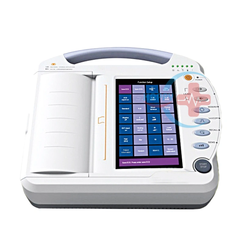 Hc-H004 High quality/High cost performance  Portable Color Leads Simultaneously Acquisition ECG Machine10 Inches Touch Screen 12 Channels