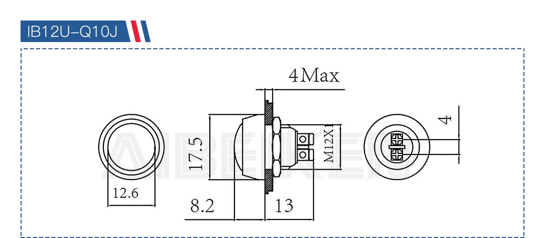 Domed Head 1no Momentary Function with Screw Terminal 12 mm Push Button Switch