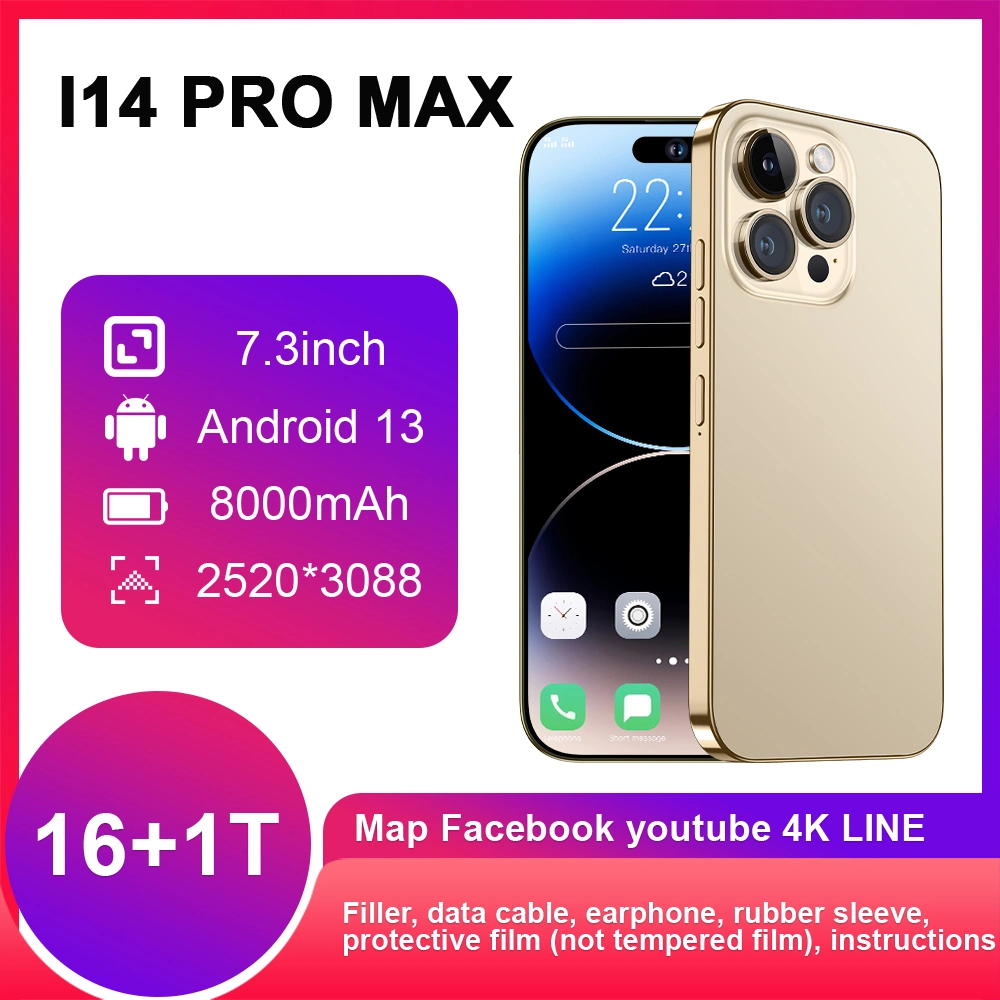 Горячая продажа новый смартфон I14 PRO Max 16ГБ 1t, 8ГБ 512 ГБ, 3ГБ 64ГБ Android смартфонов, Viqee мобильными телефонами OEM/ODM