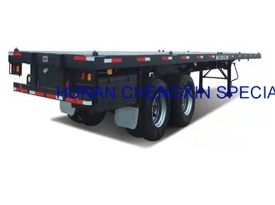 Tri-Axles 20ft Flatbed Shipping contenedor de carga cama plana Semi Traile