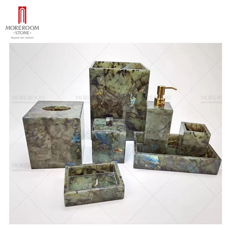 Hotel Luxury Marble Gemstone Amenities Bathroom Set