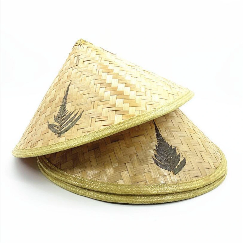 Bamboo Chinese Style Straw Handmade Printing Hat