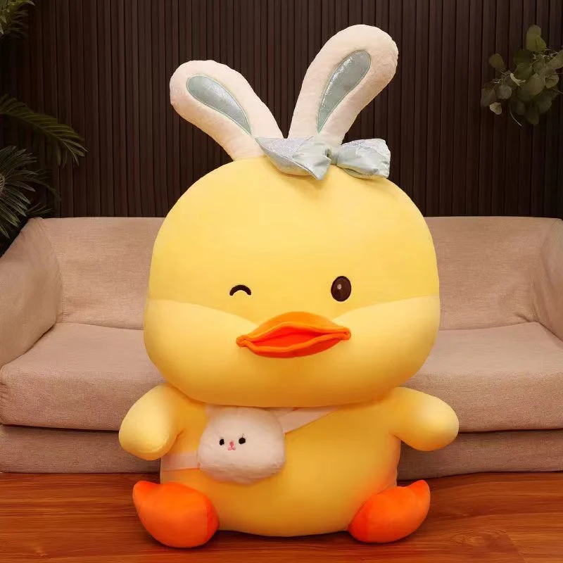 Adorable petit canard jaune poupée canard peluche pas de cheveux Cadeau pour oreiller de poupée de chiffon