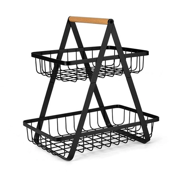 Fruit Basket for Kitchen 2-Tier Bowl Storage Holder for Vegetables Bread Snack