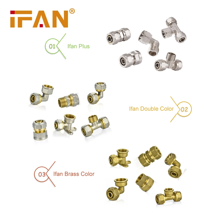 Ifan Factory Aluminum Plastic Composite Water Tube Brass Compressions Press Fittings Yellow Gas Pex Pipe