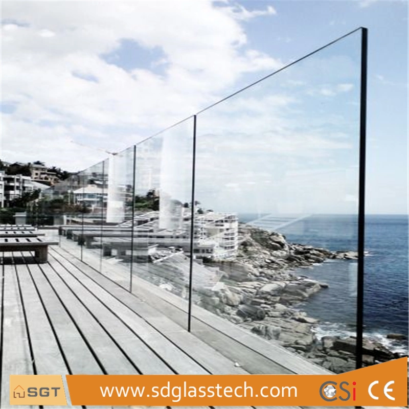 8-12mm Low Iron Clear Toughened Frameless Balustrade Glass Pool Fencing Glass