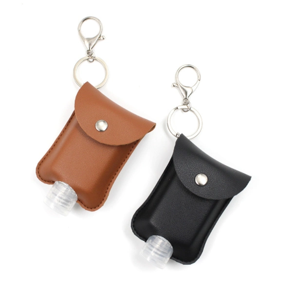 Keychain Mini Leather Holder Hand Sanitizer Perfume Bottle Pouch Bag