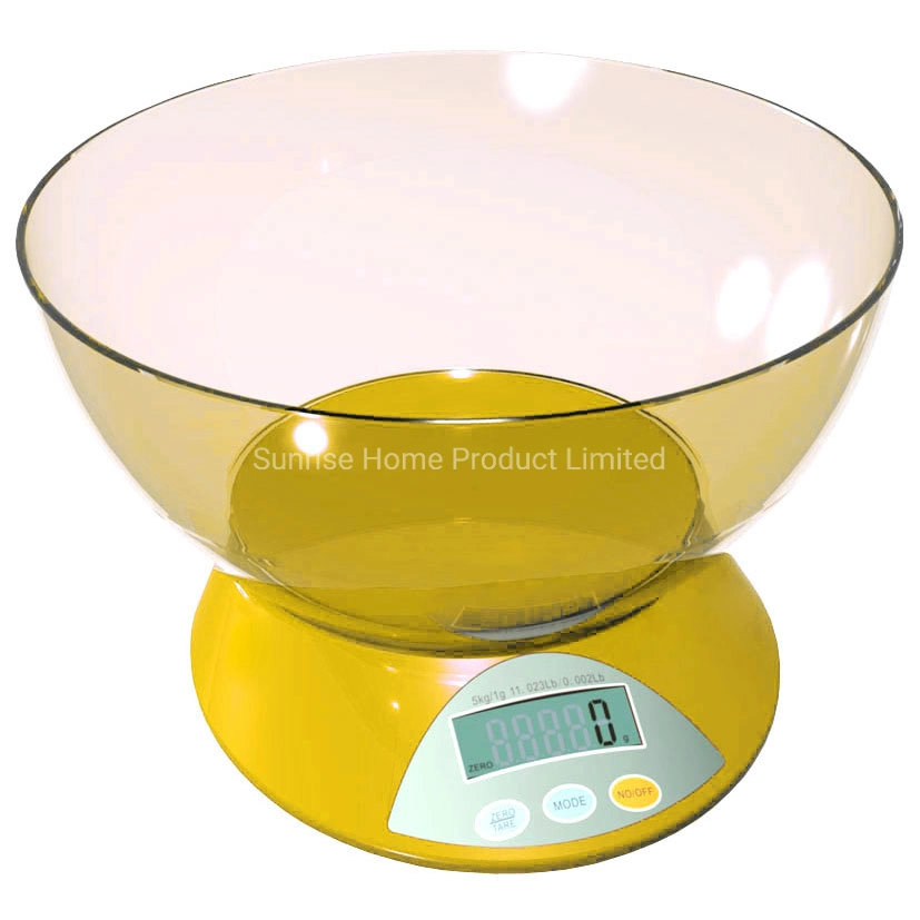 Best-Selling Electronic Digital Kitchen Scale with Transparent Plastic Bowl (SKE001)
