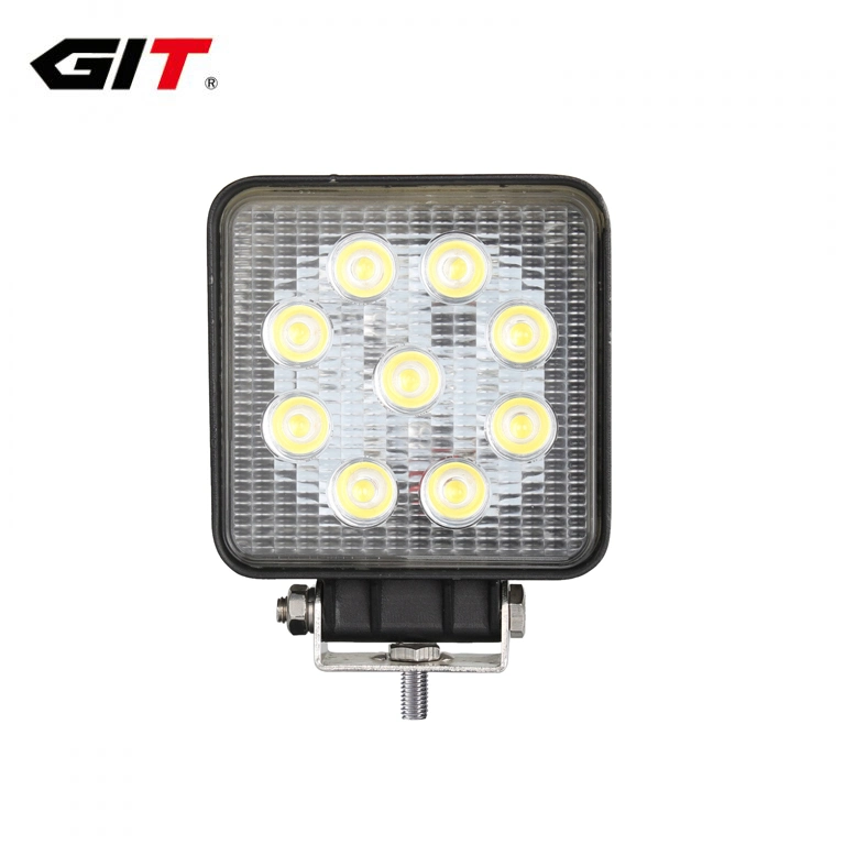 Ultra Durable Spot/Flood Square 4" 27W Epistar LED Auto Light for Marine Offroad Truck 4X4